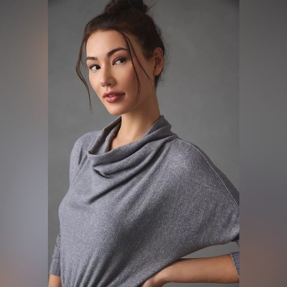 Anthropologie Dress Women's XL Grey The Arabella Drapey‎ Dress Daily Practice - Picture 8 of 13